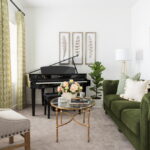 green sofa in the interior design ideas