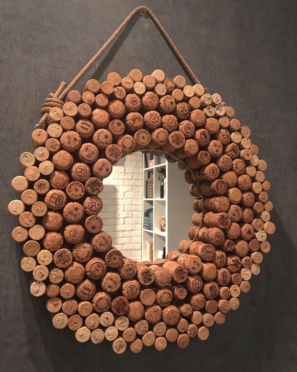 cork mirror decor