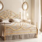 wrought iron bed gold