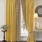 golden curtains yellow