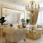 gold curtains living room