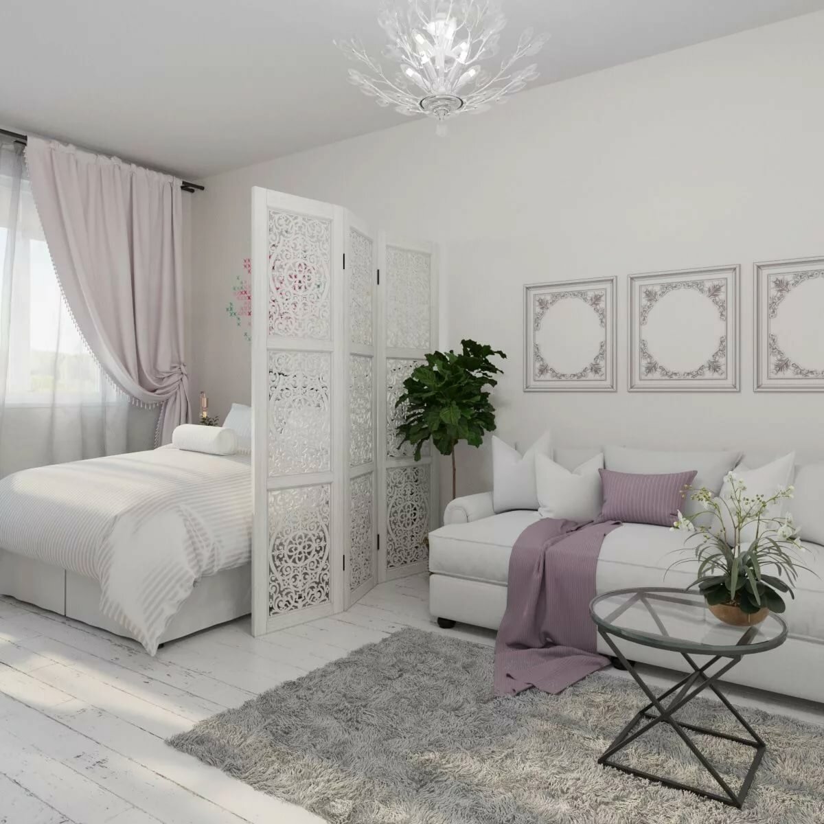 zoning in the white bedroom