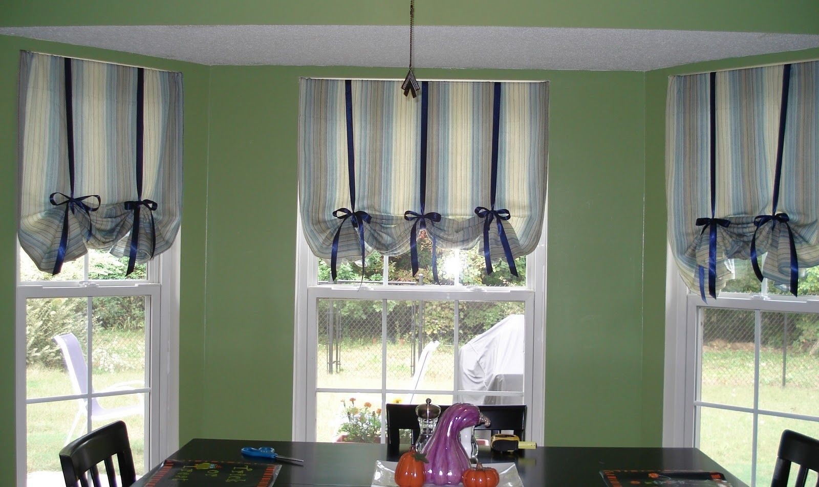 English striped curtains