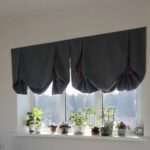 black curtains