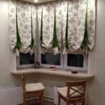 English curtains with green inserts