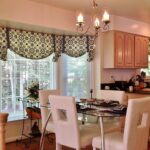 English curtains in a large kitchen