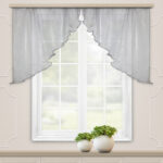 arched curtains gray