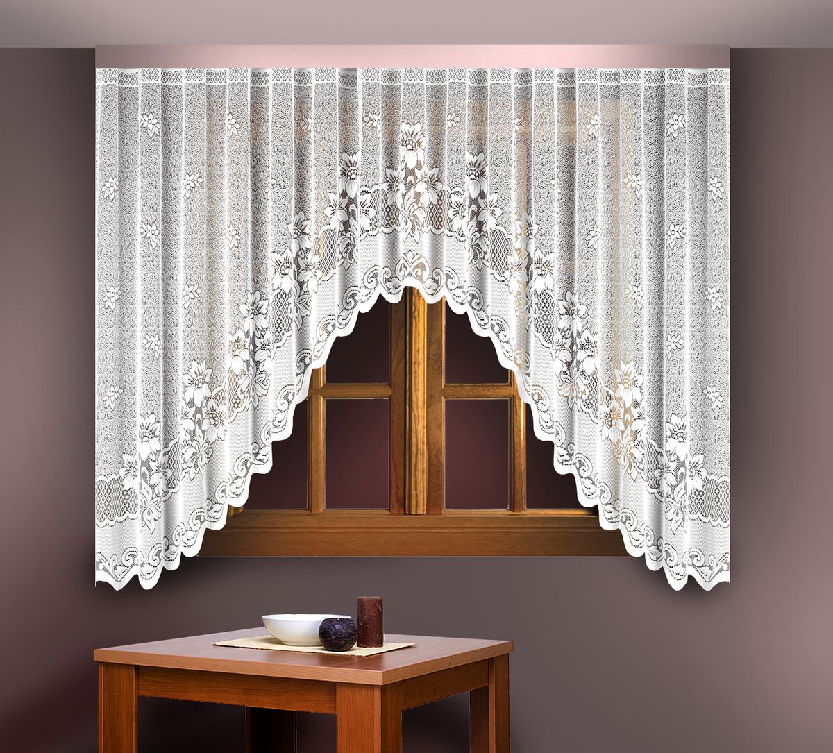 combination of arched curtains