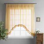 arched curtains orange