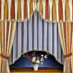 arched curtains striped