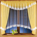 arched curtains yellow