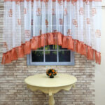 short arched curtains with ruffle