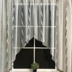 arched curtains with zigzag