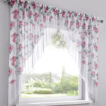 arched curtains with flowers