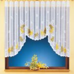 arched curtains white with yellow