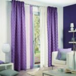 white purple curtains