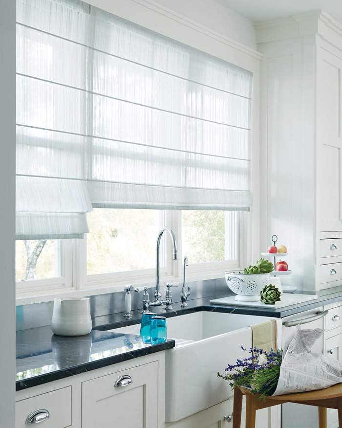 roman blinds in the kitchen