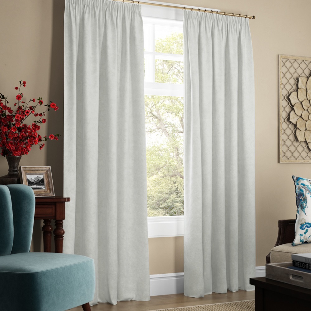 white cotton curtains