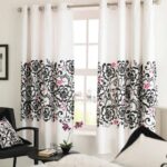 white curtains with a pattern