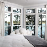 white curtains in the bedroom