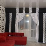 white curtains with black