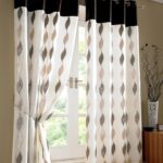 white curtains with a pattern