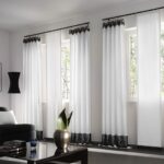 white curtains with stripe