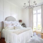 white curtains in the white bedroom