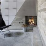 concrete furniture fireplace