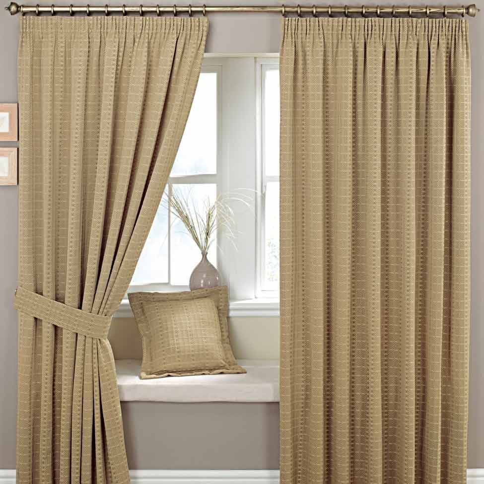 drapery beige curtains