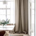 beige curtains long