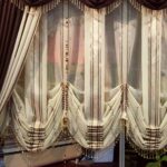 beige curtains austrian