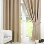 beige curtains plain