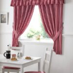 burgundy curtains in the kitchen