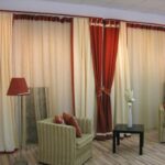 burgundy curtains decor