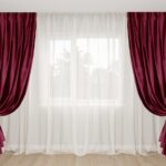 burgundy curtains pick up