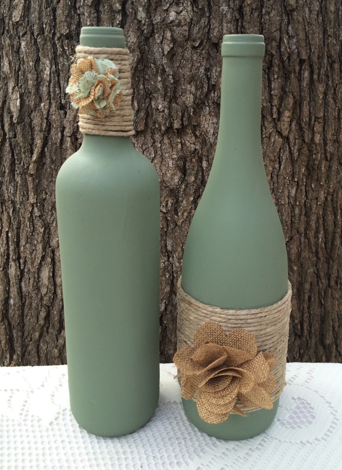 decor of bottles with twine