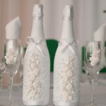 bottle decor white with flowers