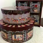 decor boxes round brown