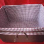 checkered fabric box