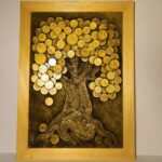 decorative panel made of money