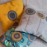 embroidered pillow decor