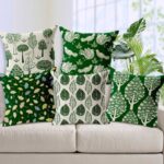 embroidered pillow green