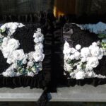 embroidered pillow black