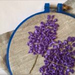 embroidered pillow lilac