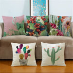 embroidered pillow cactus