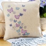 embroidered butterfly pillow