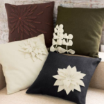 embroidered pillow flower