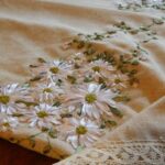 embroidered pillow chamomile