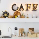 shelf in a cafe